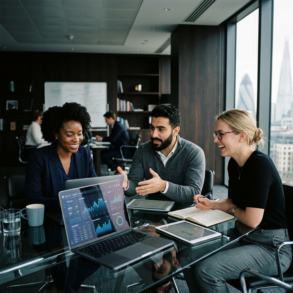 Cynerix IT- und Finanzanalysten bei der Auswertung von Marktdaten